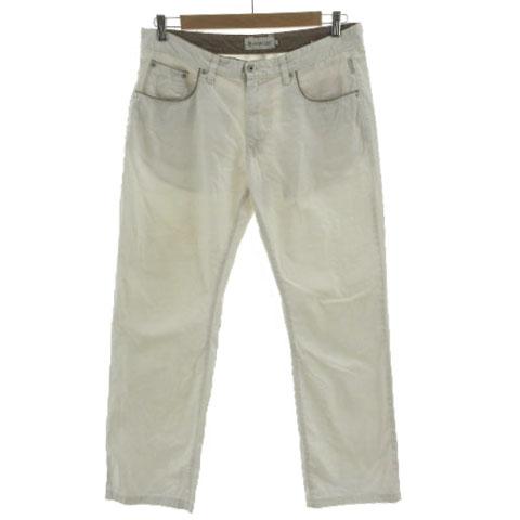 【中古】モンクレール MONCLER パンツ チノパン ストレート  コットン アイボリー クリーム色 ブラウン 茶 52