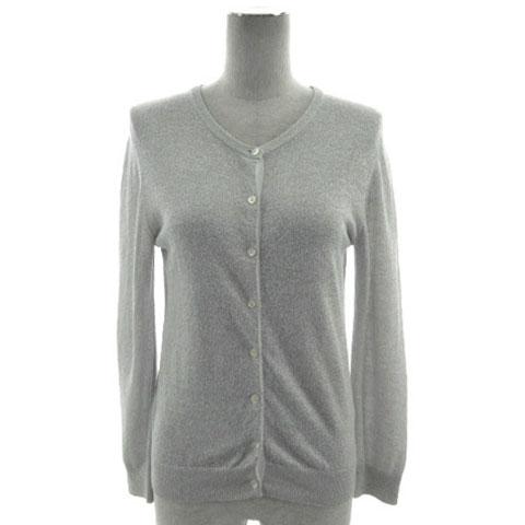 【中古】マカフィー MACPHEE リネンクルーネックカーディガン 12-02-92-02301 ラメ グレー シルバー Sの通販は 5,400円