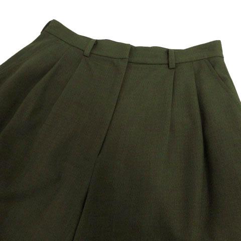 【中古】クラネ CLANE ベーシックタックパンツ 13110-7002 ストレート ワイド タック ストレッチ カーキ系 1 中古】クラネ CLANE ベーシックタックパンツ 13110-7002 ストレート