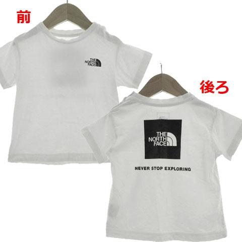 【中古】ザノースフェイス THE NORTH FACE ショートスリーブバックスクエアロゴティー ベビー NTB32333 白 黒 80