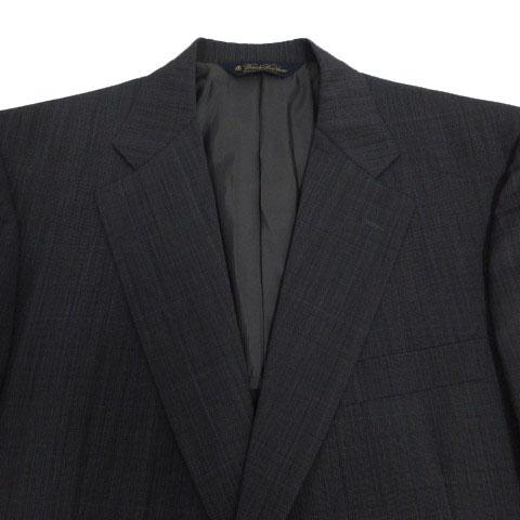 【中古】ブルックスブラザーズ スーツ ジャケット パンツ 裾ダブル 格子柄 グレー系 ネイビーグレー 青 38SHT 32W 中古】ブルックスブラザーズ スーツ ジャケット パンツ 裾ダブル 格子