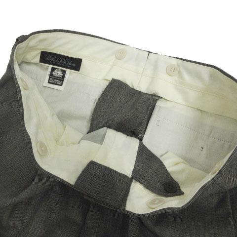 【中古】ブルックスブラザーズ スーツ ジャケット パンツ 裾ダブル グレンチェック グレー 黒 茶系 38SHT 32W_5