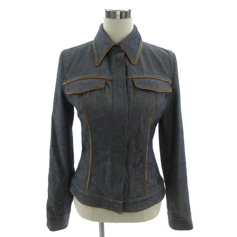 【中古】ドルチェ&ガッバーナ DOLCE&GABBANA ジャケット デニムジャケット パイピング イタリア製 インディゴ 青 42