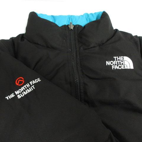 【中古】THE NORTH FACE サミットシリーズ ダウンジャケット ダウンベスト 2way リバーシブル ロゴ刺繍 黒 青系 M