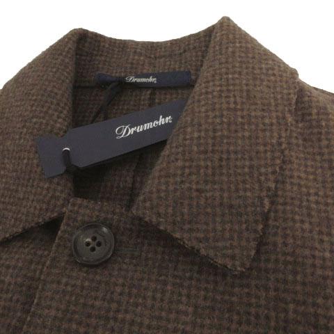 【中古】未使用品 ドルモア DRUMOHR ジャケット カーゴジャケット DJ477JK1 ステンカラー 格子柄 ブラウン 茶 48_1