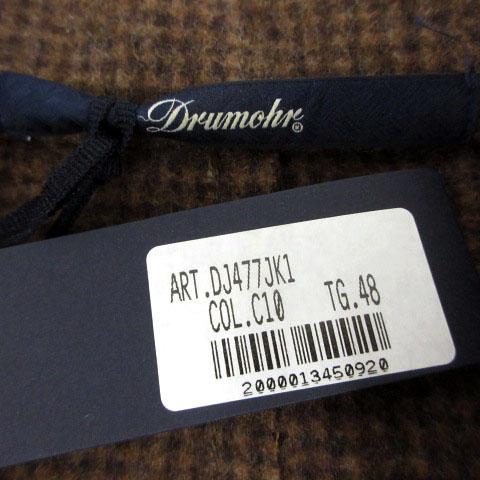 【中古】未使用品 ドルモア DRUMOHR ジャケット カーゴジャケット DJ477JK1 ステンカラー 格子柄 ブラウン 茶 48_7