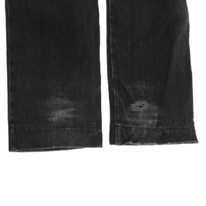 【中古】ドルチェ&amp;ガッバーナ ドルガバ DOLCE&amp;GABBANA ジーンズ デニム ユーズド加工 ダメージ加工 イタリア製 黒 44_8