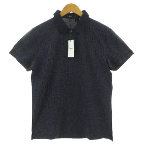【中古】未使用品 セオリー Theory ポロシャツ 半袖 ドット風 ネイビー 紺 ホワイト 白 M メンズの通販は 5,510円