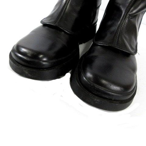 【中古】セルジオロッシ Sergio rossi ブーツ ショートブーツ レザー ブラック 黒 7.5 メンズ_1