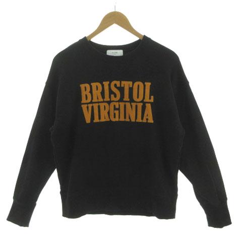 【中古】SLOBE IENA BRISTOL VIRGINIA スウェット 24070912601030 フロッキープリント ブラック 黒 オレンジ フリー