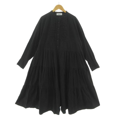 【中古】マチャット MACHATT タキシードシャツドレス ワンピース M20A-03-4 バンドカラー ピンタックビブ ロング  Fの通販はロング・マキシ丈