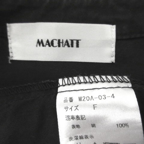 【中古】マチャット MACHATT タキシードシャツドレス ワンピース M20A-03-4 バンドカラー ピンタックビブ ロング  Fの通販は