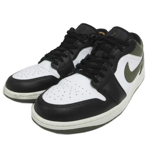 【中古】ナイキ NIKE AIR JORDAN 1 LOW 553558-092 スニーカー ブラック 黒 ホワイト 白 オリーブ 29 メンズ