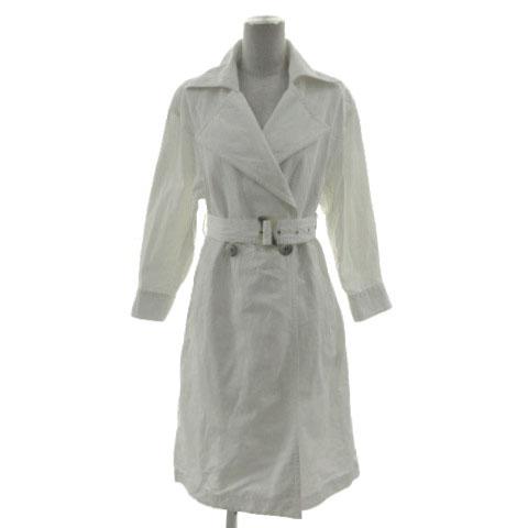 【中古】グレースクラス GRACE Class コート チェスターコート ベルト付き 日本製 リネン混 オフ白 36 レディース