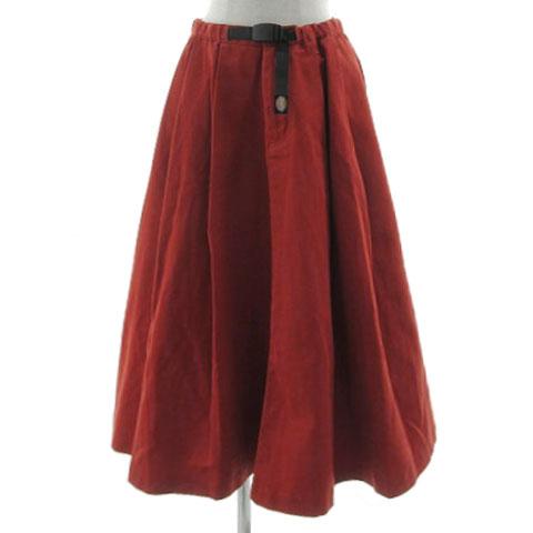 【中古】GRAMICCI×Dickies ボリュームスカート 171W40FS03 FREAK’S STORE別注 ロング丈 ウエストゴム レッド系 S_1
