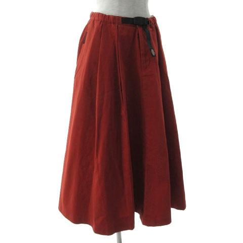 【中古】GRAMICCI×Dickies ボリュームスカート 171W40FS03 FREAK’S STORE別注 ロング丈 ウエストゴム レッド系 S_3