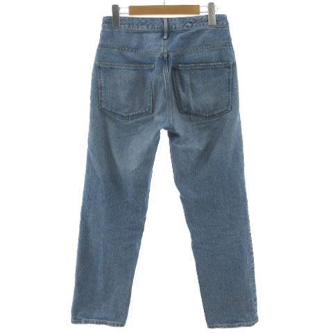 【中古】アッパーハイツ upper hights THE HIM MIDRISE デニムパンツ 188301702FLW  ユーズド加工 ダメージ加工 青 21 中古】アッパーハイツ upper hights THE HIM MIDRISE デニムパンツ