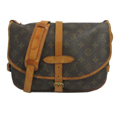 【中古】ルイヴィトン LOUIS VUITTON モノグラム ソミュール30 M42256 バッグ ショルダーバッグ PVCレザー 茶