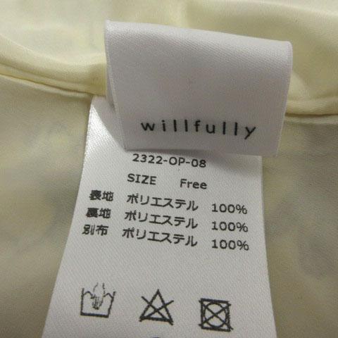 【中古】ウィルフリー willfully tiered various print stand collar OP 2322-OP-08 ワンピース 花柄 アイボリー F