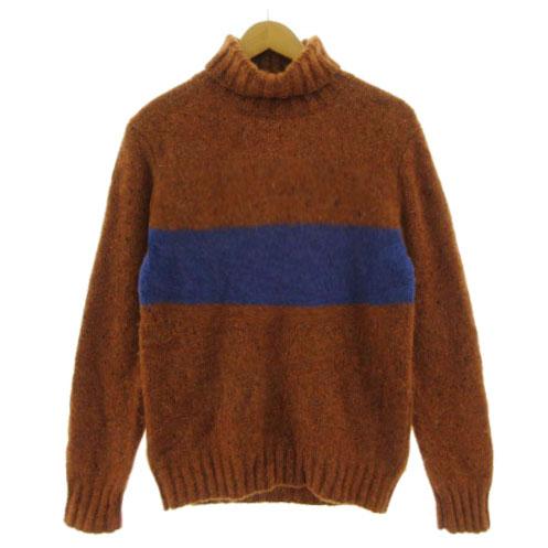 ポールスミス 伊製 定価8,8万 タートルネックニット マルチストライプ柄 M