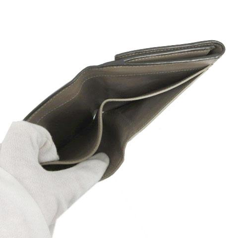 【中古】フェンディ FENDI 2つ折り財布 ピーカブー セレリア 小銭入れ付き レザー型押し イタリア製 グレージュ_5