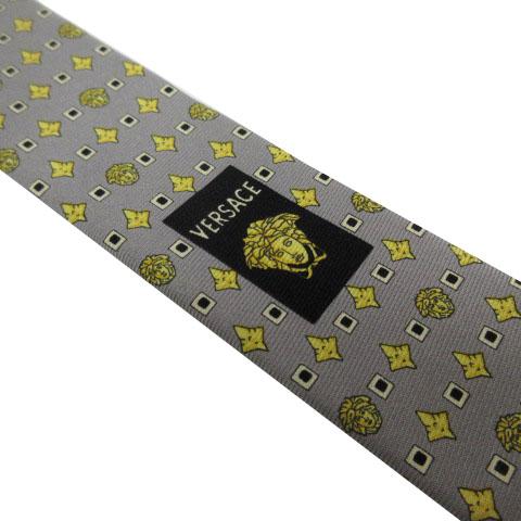 ジャンニ・ヴェルサーチ ブランド ネクタイ シルク 格子柄 メドゥーサ柄 PO メンズ ブラック Gianni Versace GIANNI VERSACE ジャンニ・ヴェルサーチ ブランド ネクタイ ペイズリー