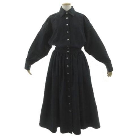 【中古】ハッシュニュアンス #Newans ワンピース タック ギャザー ロング丈 コットン混 ネイビー 紺 1 レディース