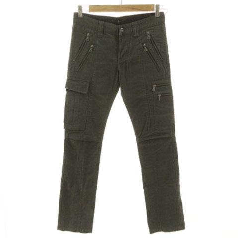 【中古】ノーアイディー NOID パンツ カーゴパンツ 裾ファスナー コットン カーキ 1 メンズ