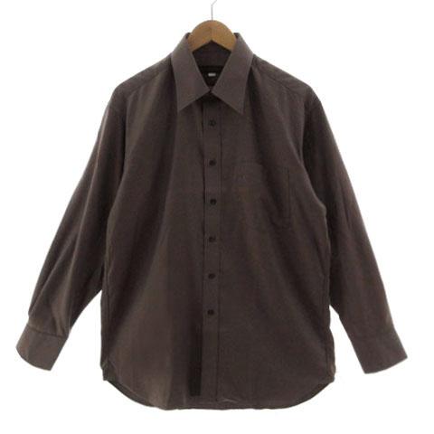 【中古】未使用品 ダーバン DURBAN basic gear シャツ ワイシャツ 形態安定加工 コットン タマムシ 茶系 紺系 42-82