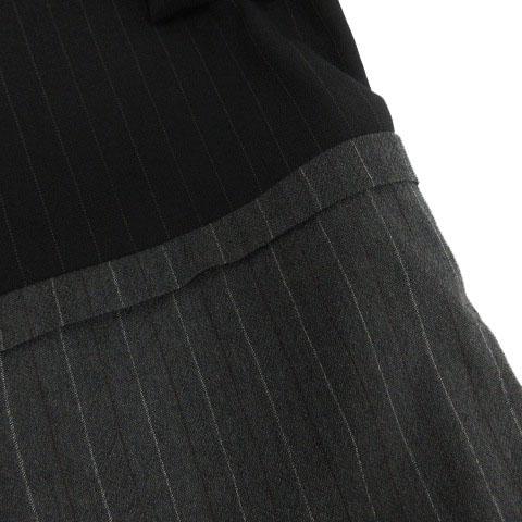 【中古】YOHJI YAMAMOTO POUR HOMME ジャケット 00AW 再構築 HT-J48-801 テーラードカラー ストライプ 黒 グレー 赤 M_4