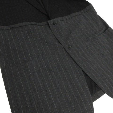 【中古】YOHJI YAMAMOTO POUR HOMME ジャケット 00AW 再構築 HT-J48-801 テーラードカラー ストライプ 黒 グレー 赤 M_6
