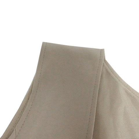 【中古】ルネ Rene basic スクエアネック ステッチ ワンピース 5826320 ノースリーブ ストレッチ グレージュ系 34 中古】ルネ Rene basic スクエアネック ステッチ ワンピース 5826320