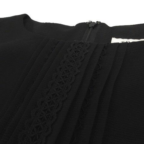 【中古】トッカ TOCCA ワンピース フォーマル ボートネック ピンタック レース ノースリーブ リボン ひざ丈 黒 00 中古】トッカ TOCCA ワンピース フォーマル ボートネック ピンタック