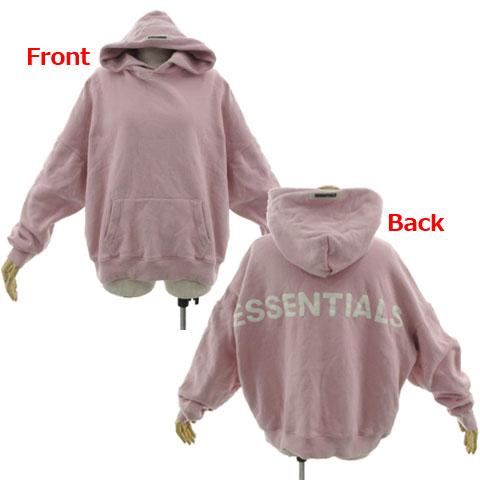 【中古】FOG ESSENTIALS Pullover Hoodie RLCT LOGO スウェット パーカー 裏起毛 ロゴ刺繍 バックプリント ピンク系 S