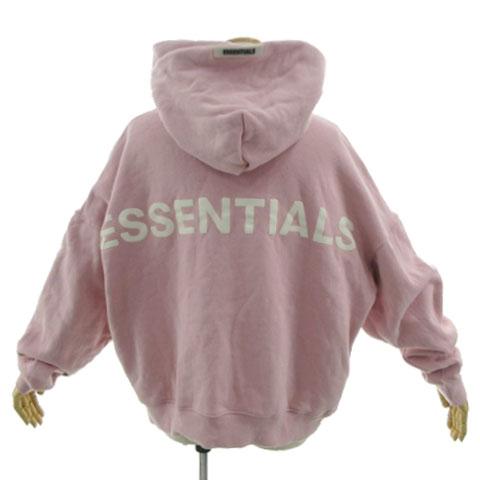 【中古】FOG ESSENTIALS Pullover Hoodie RLCT LOGO スウェット パーカー 裏起毛 ロゴ刺繍 バックプリント ピンク系 S_5