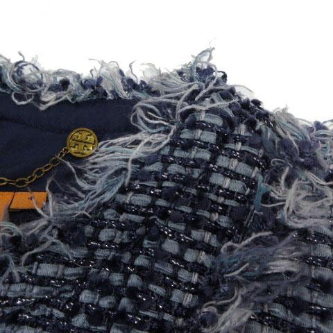 中古】トリーバーチ TORY BURCH ツイードノーカラージャケット