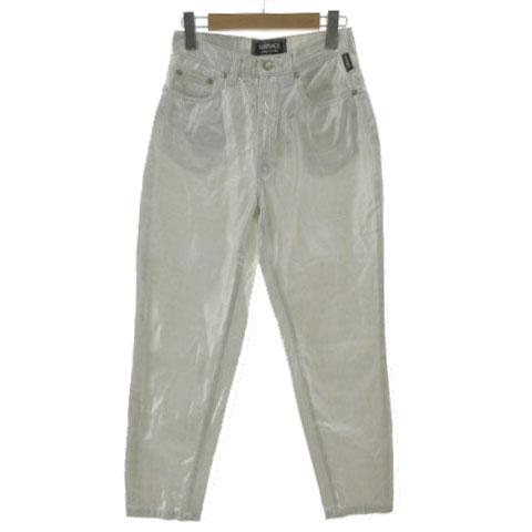 【中古】VERSACE JEANS COUTURE ジーンズ コーティング加工 テーパード メドゥーサ シャイニー 光沢 パール 29