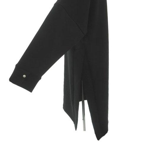 【中古】blanc basque Pearl button ダンボールニット フード付ワンピース PB11-914 ミモレ丈 ブラック 黒 38 中古】blanc basque Pearl button ダンボールニット フード付