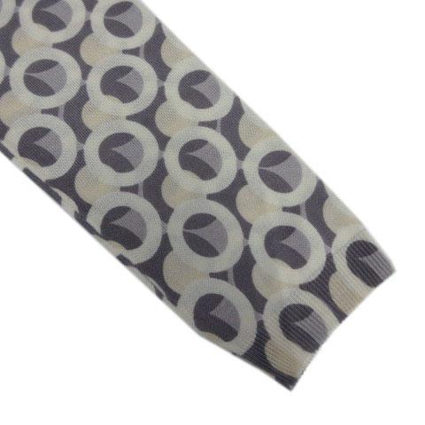 【中古】アニオナ AGNONA シルクカーディガン ニット 長袖 イタリア製 シルク100％ 総柄 白 グレー ベージュ M 中古】アニオナ AGNONA シルクカーディガン ニット 長袖 イタリア製