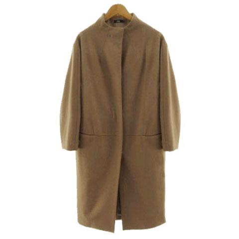 【中古】エムフィル Mfil コート 193-10201 スワンカラー 起毛 日本製 ウール ブラウン系 茶系 36 レディース_1