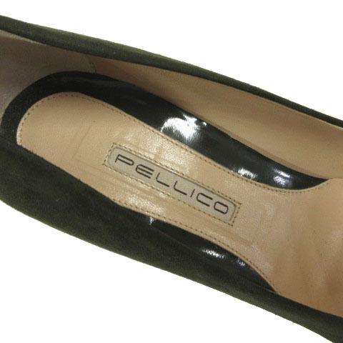 中古】未使用品 ペリーコ PELLICO パンプス アーモンドトゥ スウェード