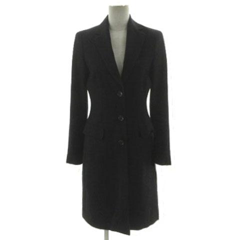 【中古】マリオマッティオ MARIO MATTEO チェスターコート シングル 3B 起毛 イタリア製 ウール ブラック 黒 38