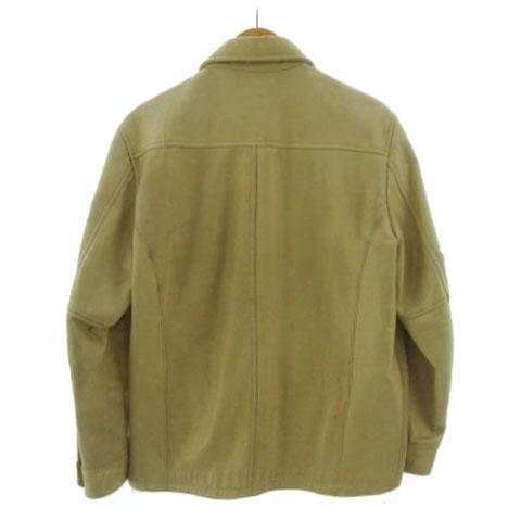 【中古】ラッドメス メンズビギ RADMESS MEN'S BIGI レザーシャツジャケット 牛革 カーキ系 カーキベージュ M_6