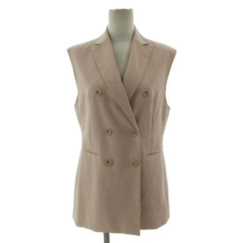 【中古】TOMORROWLAND collection ドレイピーオックス ダブルブレストジレ 13-07-22-07352 ライトピンク 36