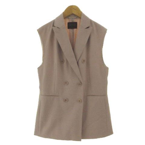 【中古】TOMORROWLAND collection ドレイピーオックス ダブルブレストジレ 13-07-22-07352 ライトピンク 36_1