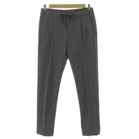 【中古】LINEA PANTALONI テーパードイージーパンツ REDA ACTIVE イタリア製生地 センタープレス グレー 46