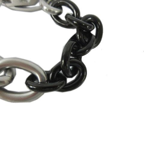 【中古】未使用品 DIESEL ブレスレット DX1531 Two-Tone Stainless Steel チェーン シルバー×ブラック ツートーン_4