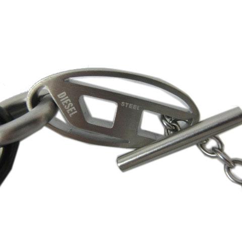 【中古】未使用品 DIESEL ブレスレット DX1531 Two-Tone Stainless Steel チェーン シルバー×ブラック ツートーン_6