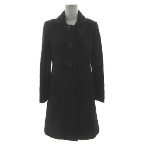 【中古】ジェイクルー J.CREW ステンカラーコート 88740 ウール混 ブラック 黒 レディース