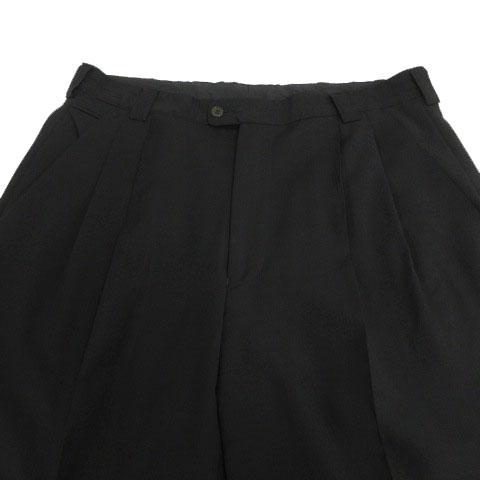 【中古】ヴェルサーチ V2 by VERSACE パンツ スラックス タック 裾ダブル ウール ブラック 黒 54 大きいサイズ メンズ_1